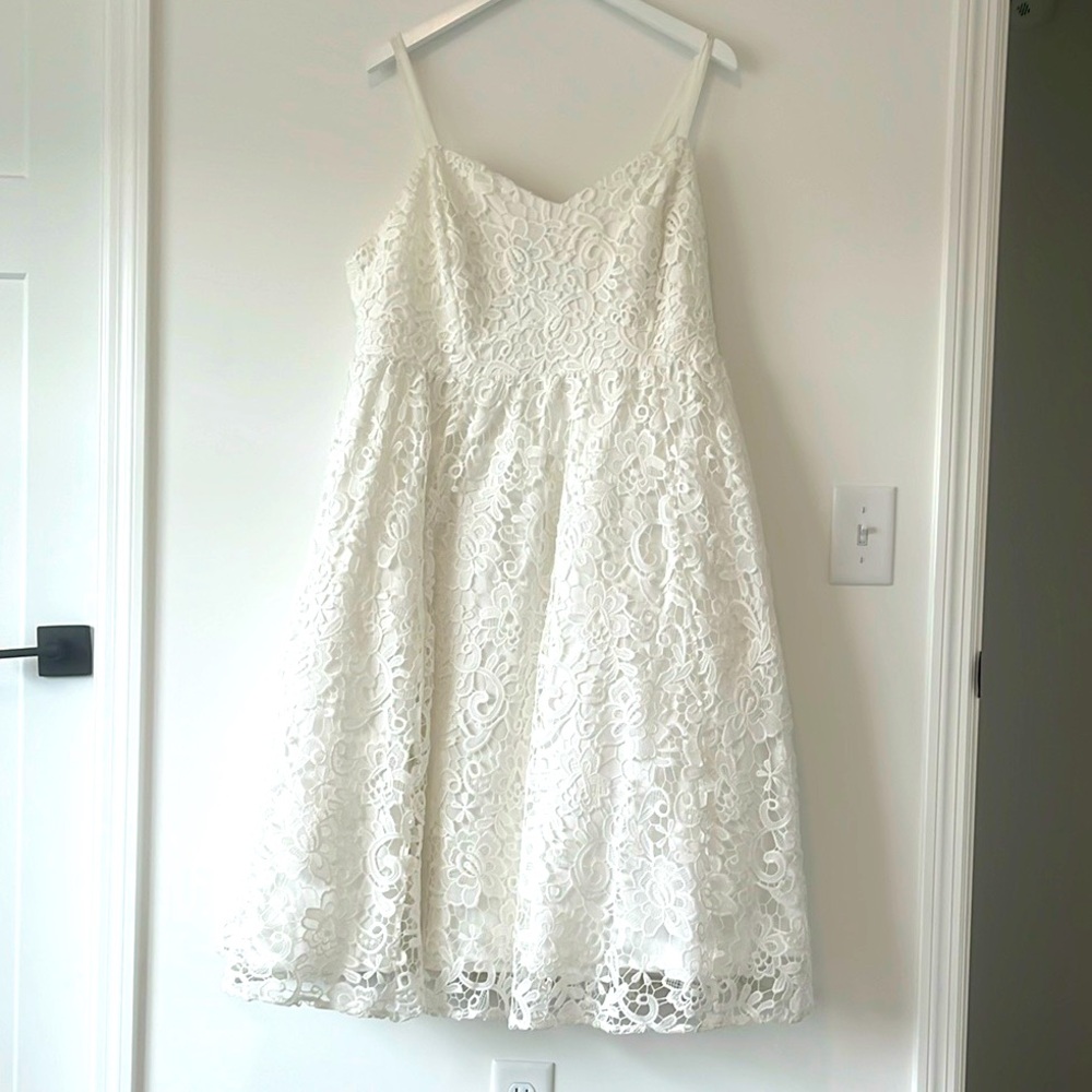 Torrid Size 2 White Crochet Lace Midi Dress